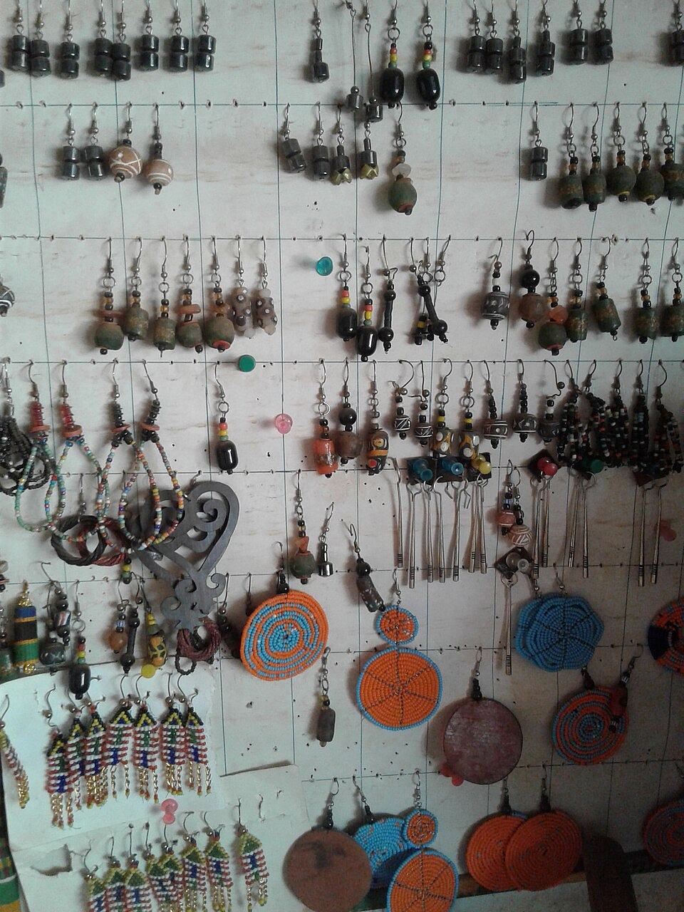 Locally made earrings in Northern Ghana