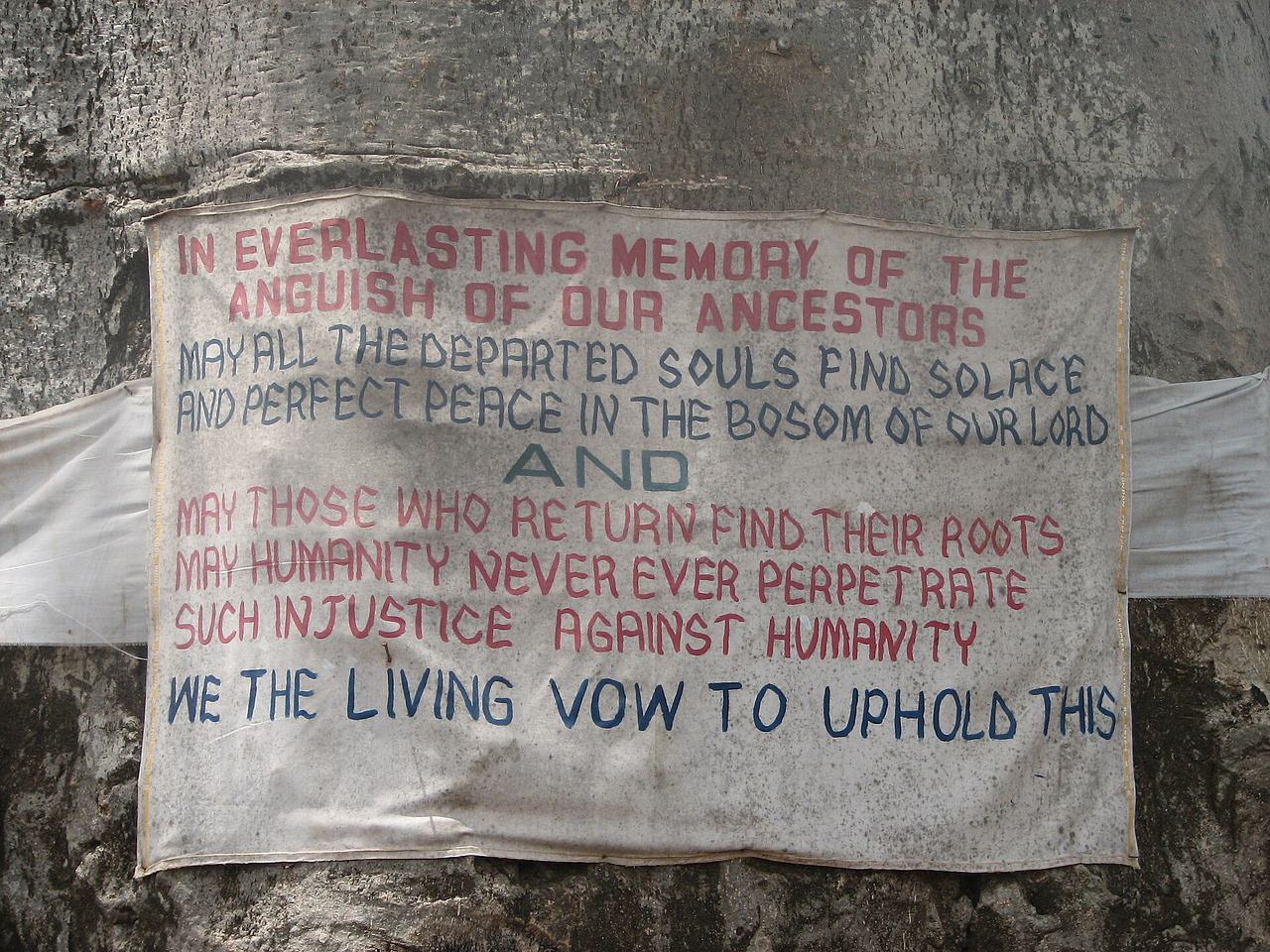 Banner on Slave Tree