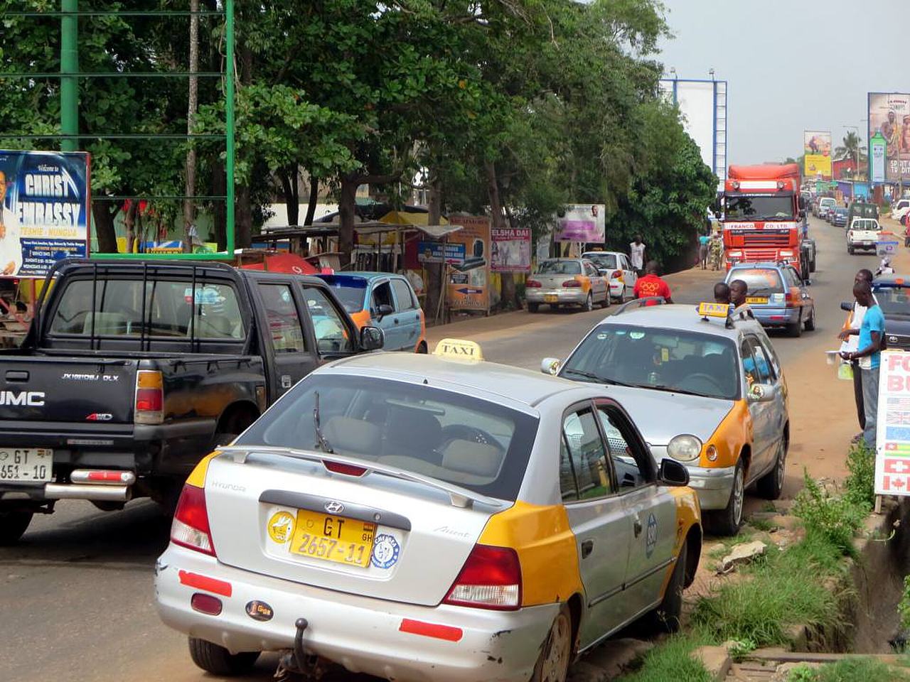 Teshie Road connects Tema to downtown Accra, Ghana.