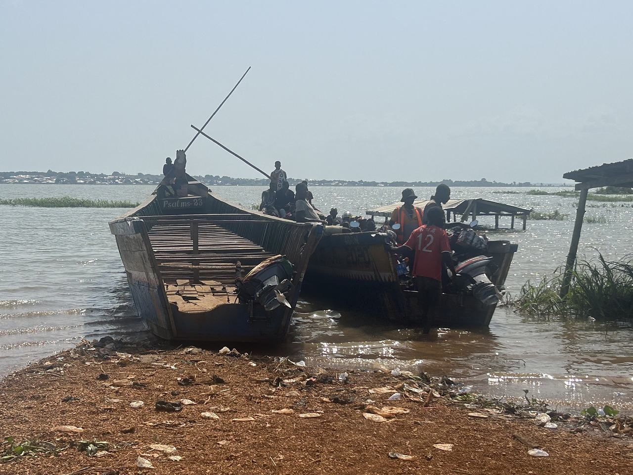 Local canoe transportation service at Dambai