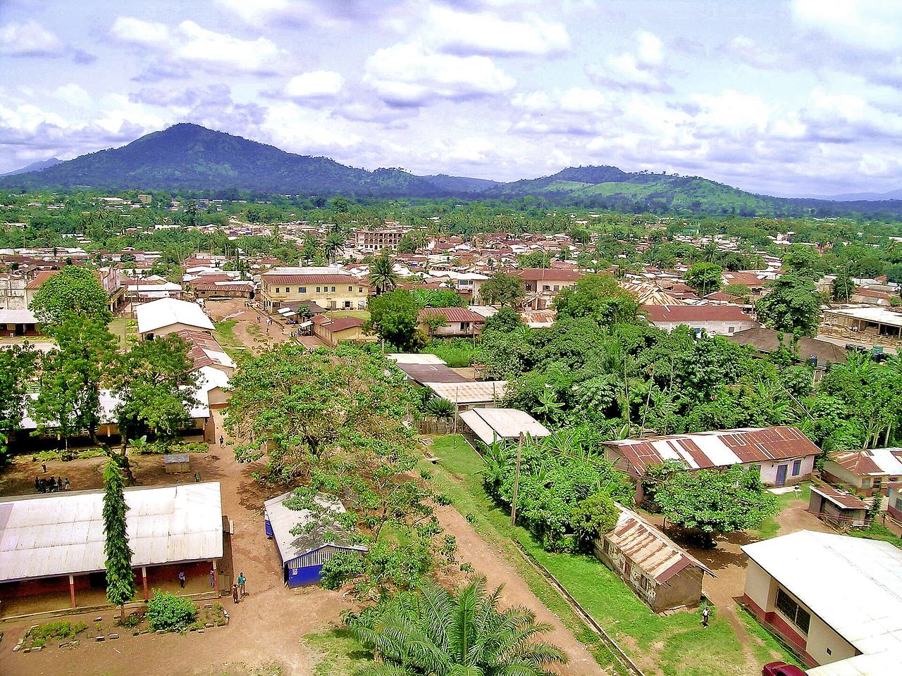 View on the Zongo area of Ahenkto, a suburb of Hohoe (Volta Region, Ghana).