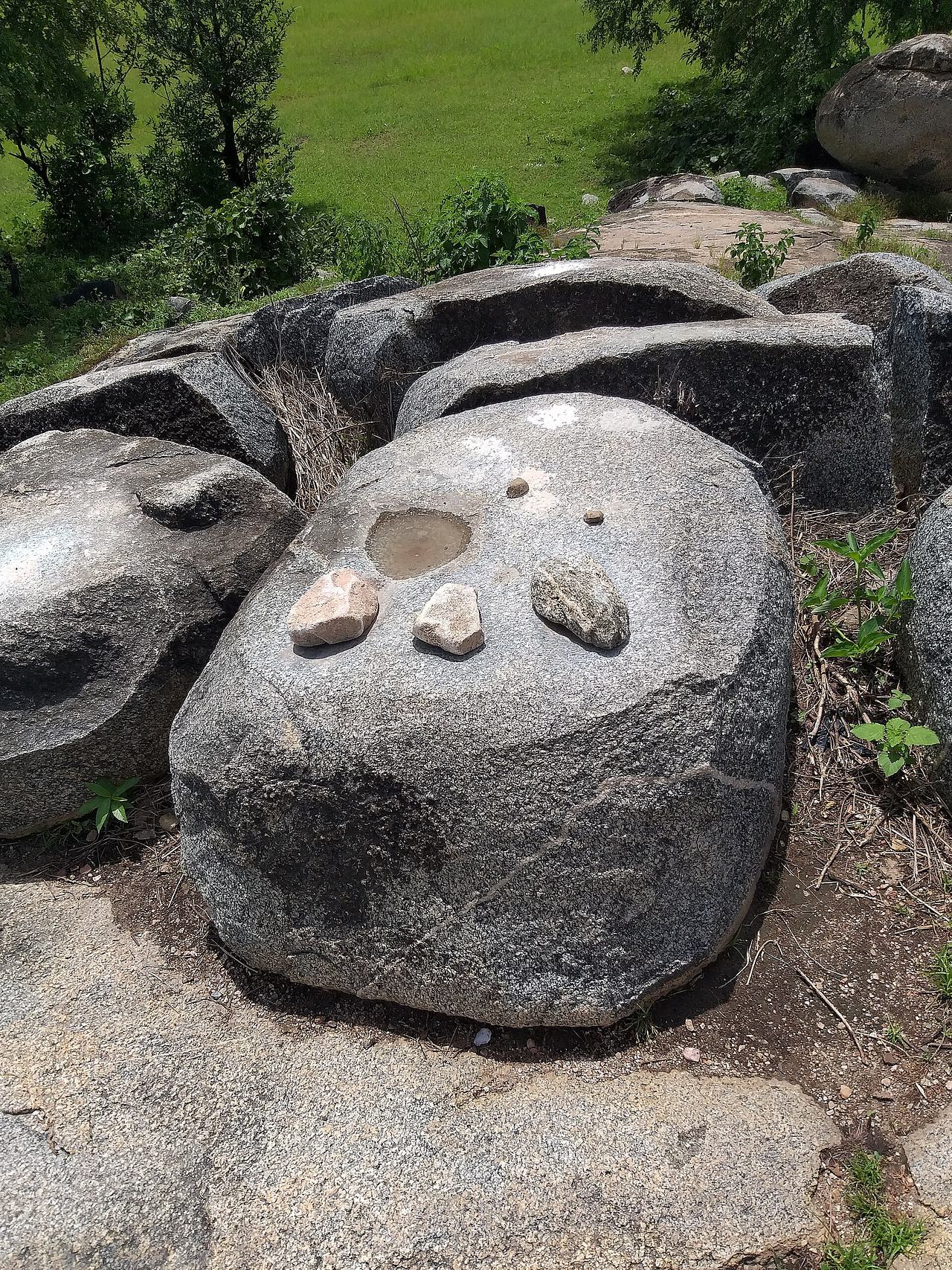 Grinding stones used by slaves when cooking at the Pikworo Slave Camp.