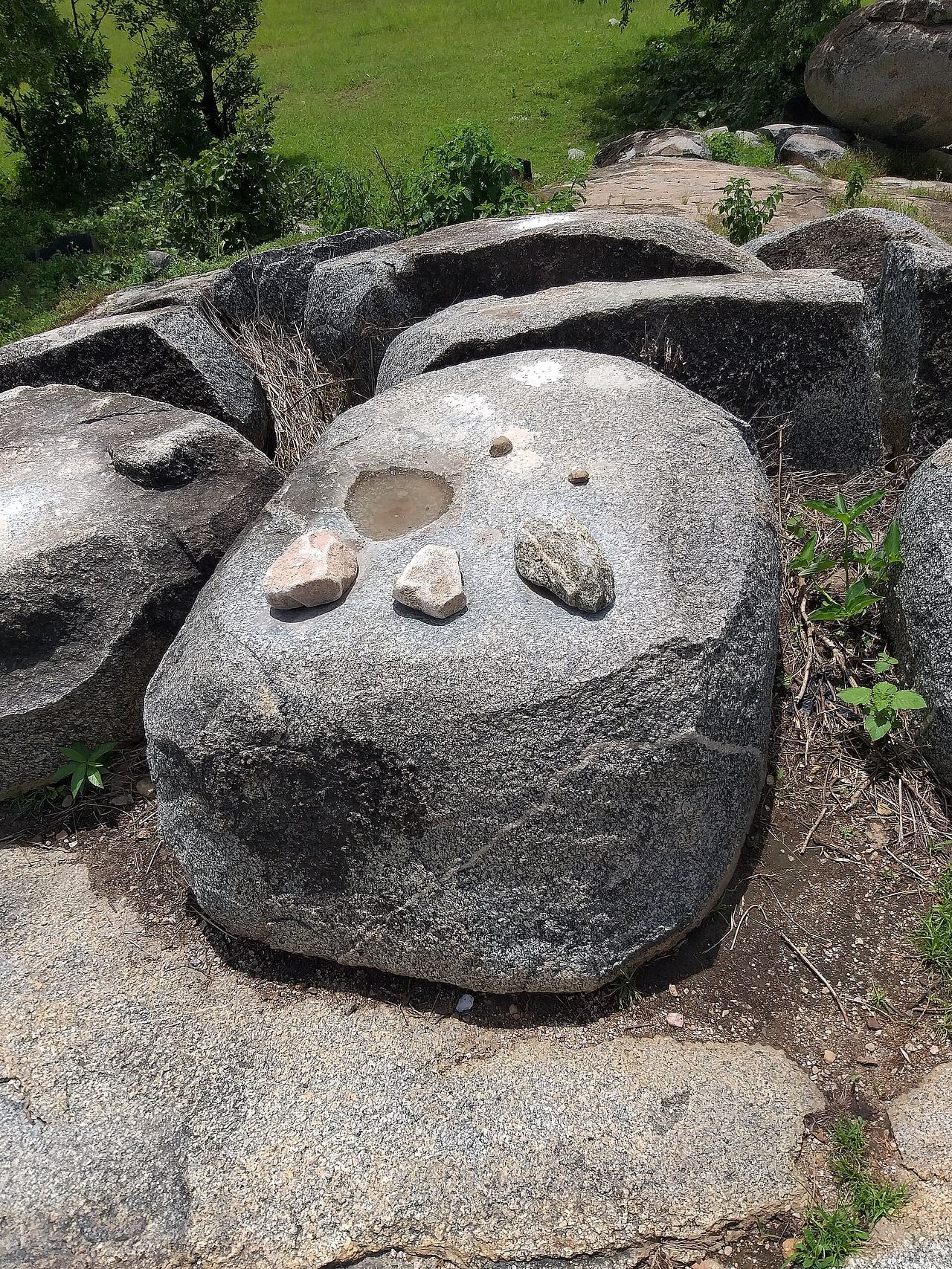 Grinding stones used by slaves when cooking at the Pikworo Slave Camp.