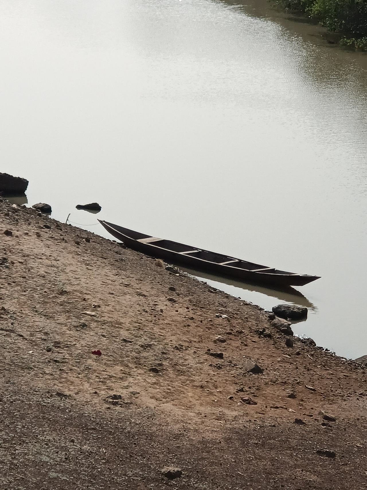 A canoe in a lake in Northern Ghana
