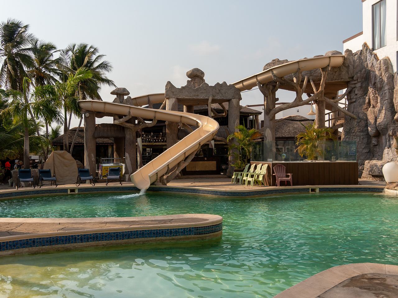 Water slide at Treasure Island resort, Ada East, Ghana 