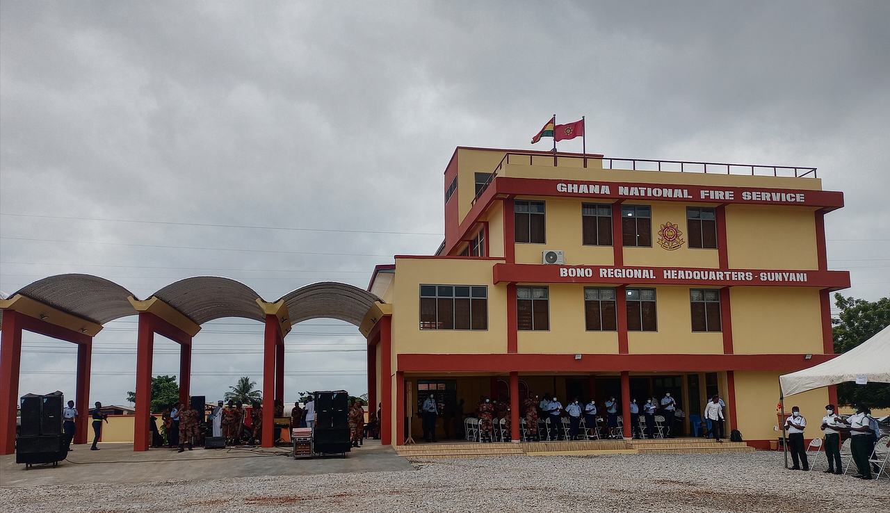This is the Bono regional office of the Ghana National Fire Service located in Sunyani