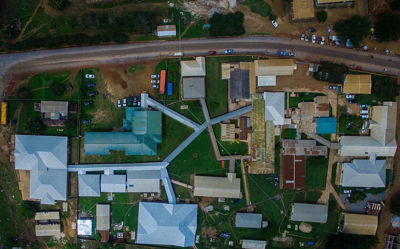 areal view of methodist hospital, wenchi
