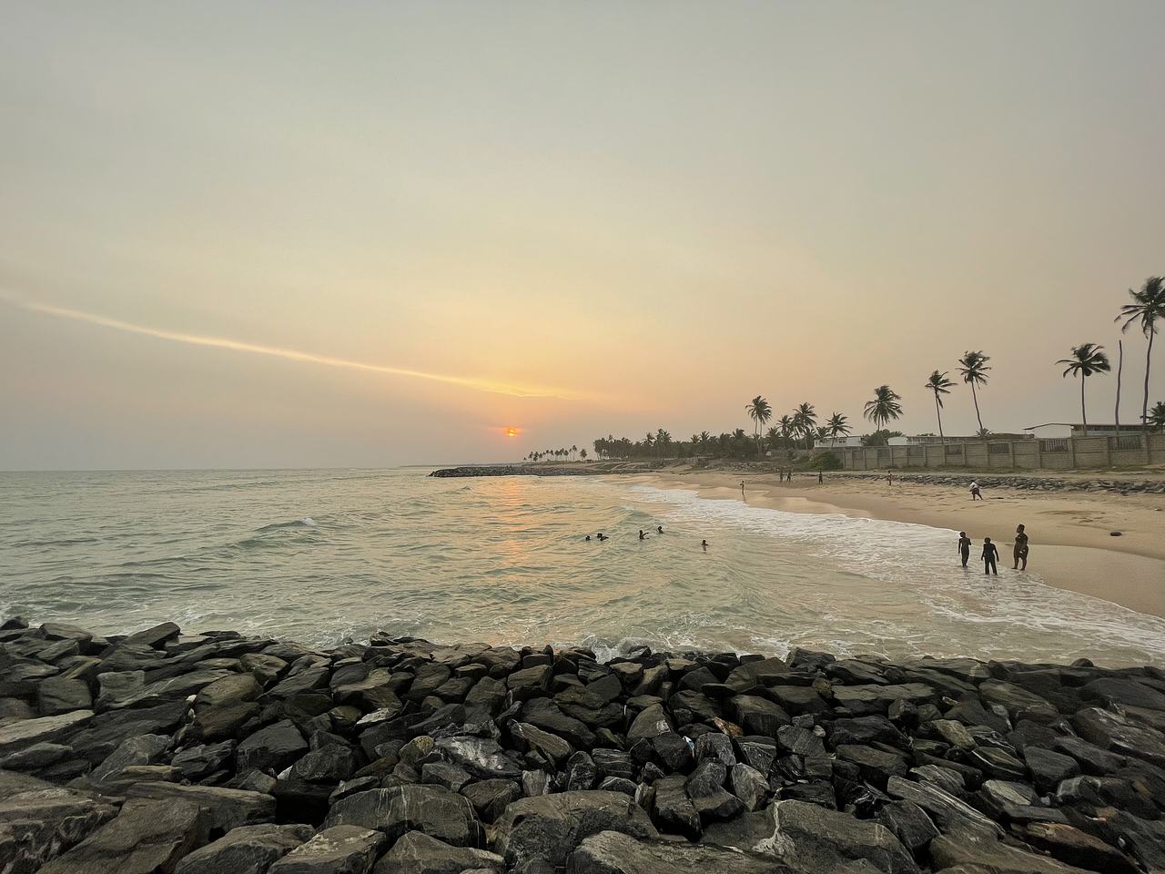 Beach and sunset at prampram