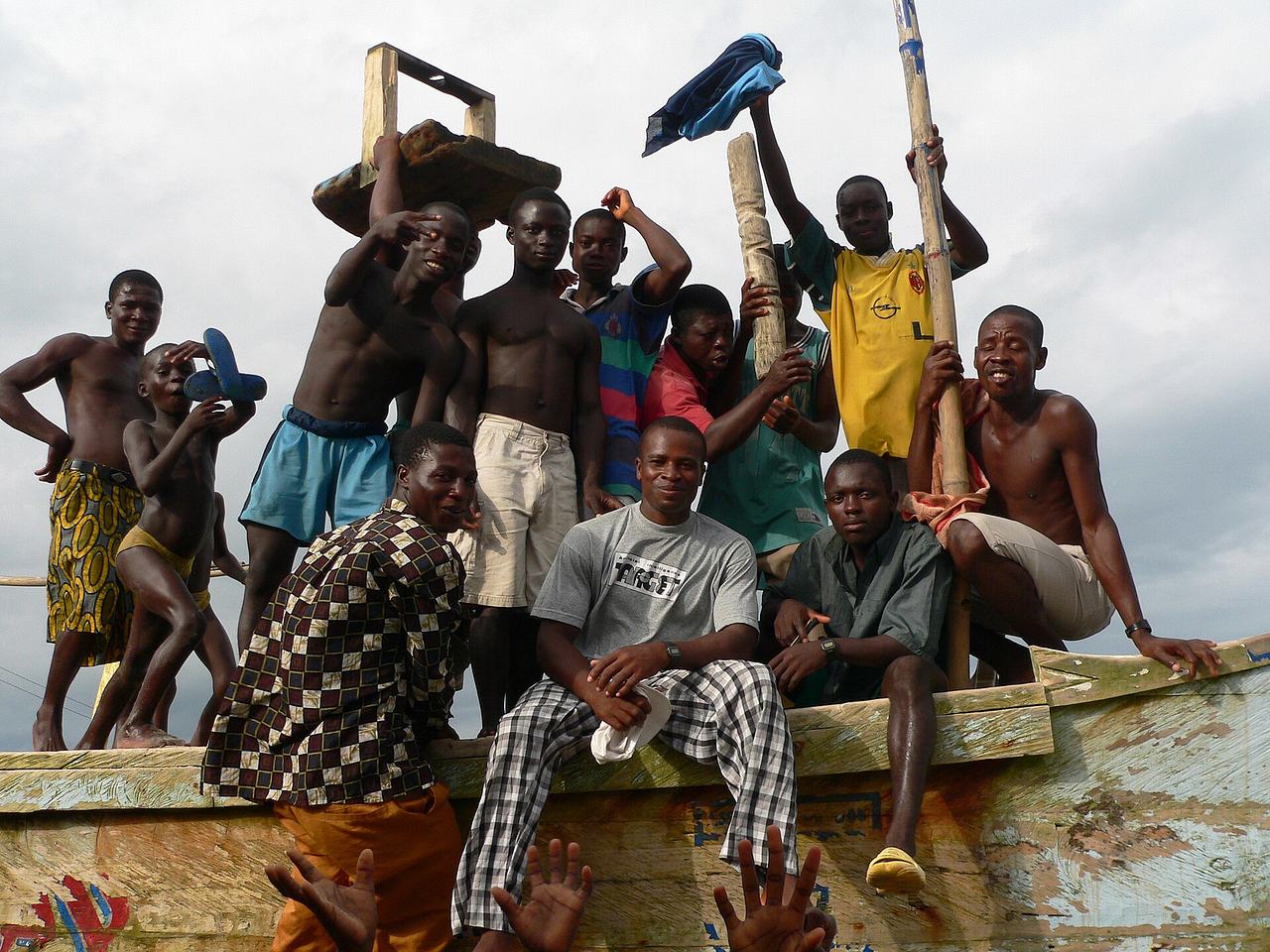 People at Anamabu beach