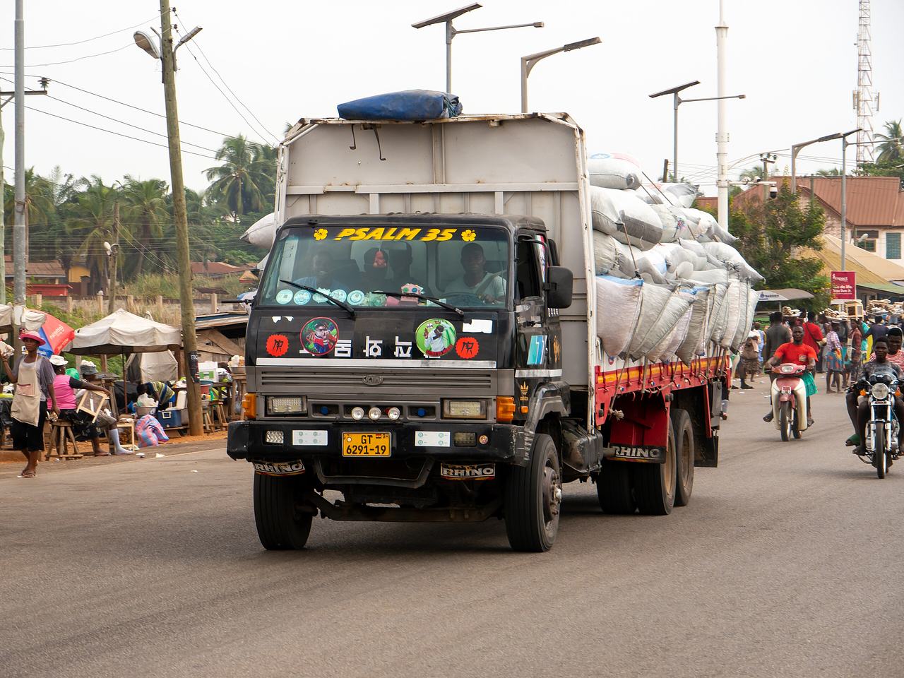 Kia Rhino truck on N1 in the Volta Region of Ghana 