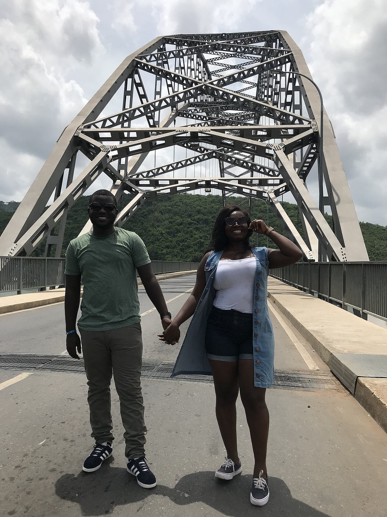 The Frimpongs at Adomi Bridge