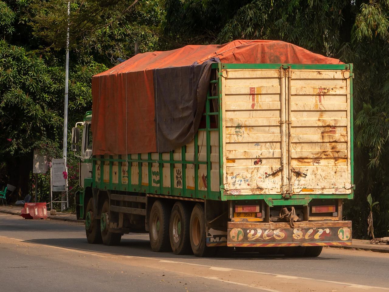 MAN truck on road N2 in Ghana 