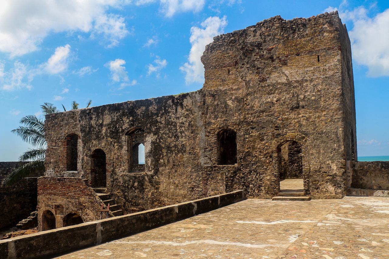 Fort Amsterdam is a former slave fort in Abandze, Central region, Ghana. It was built by the English between 1638 and 1645 as Fort Cormantin and was captured by admiral Michiel de Ruyter of the Dutch West India Company in 1665.