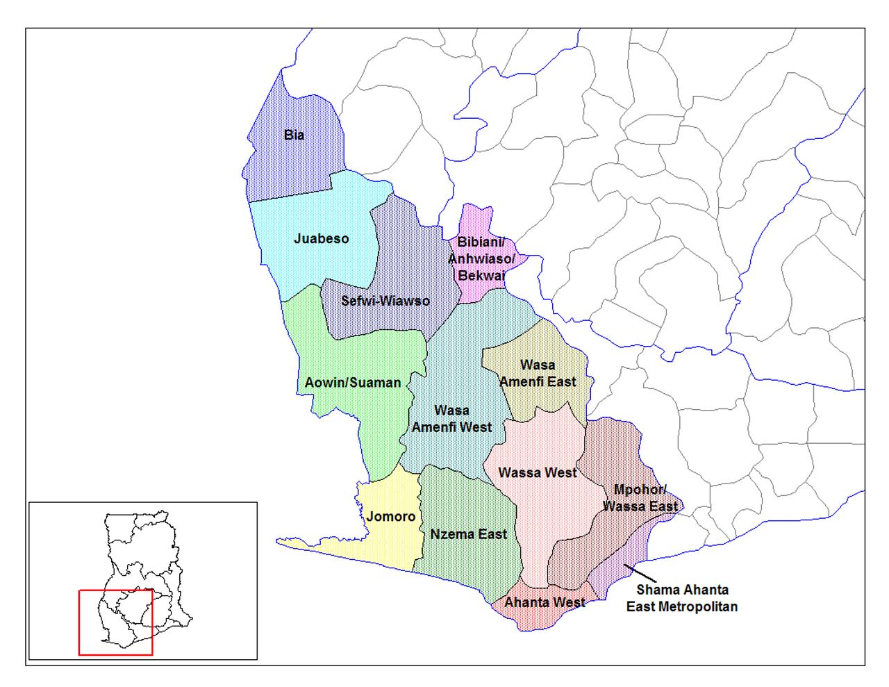 Western Ghana districts