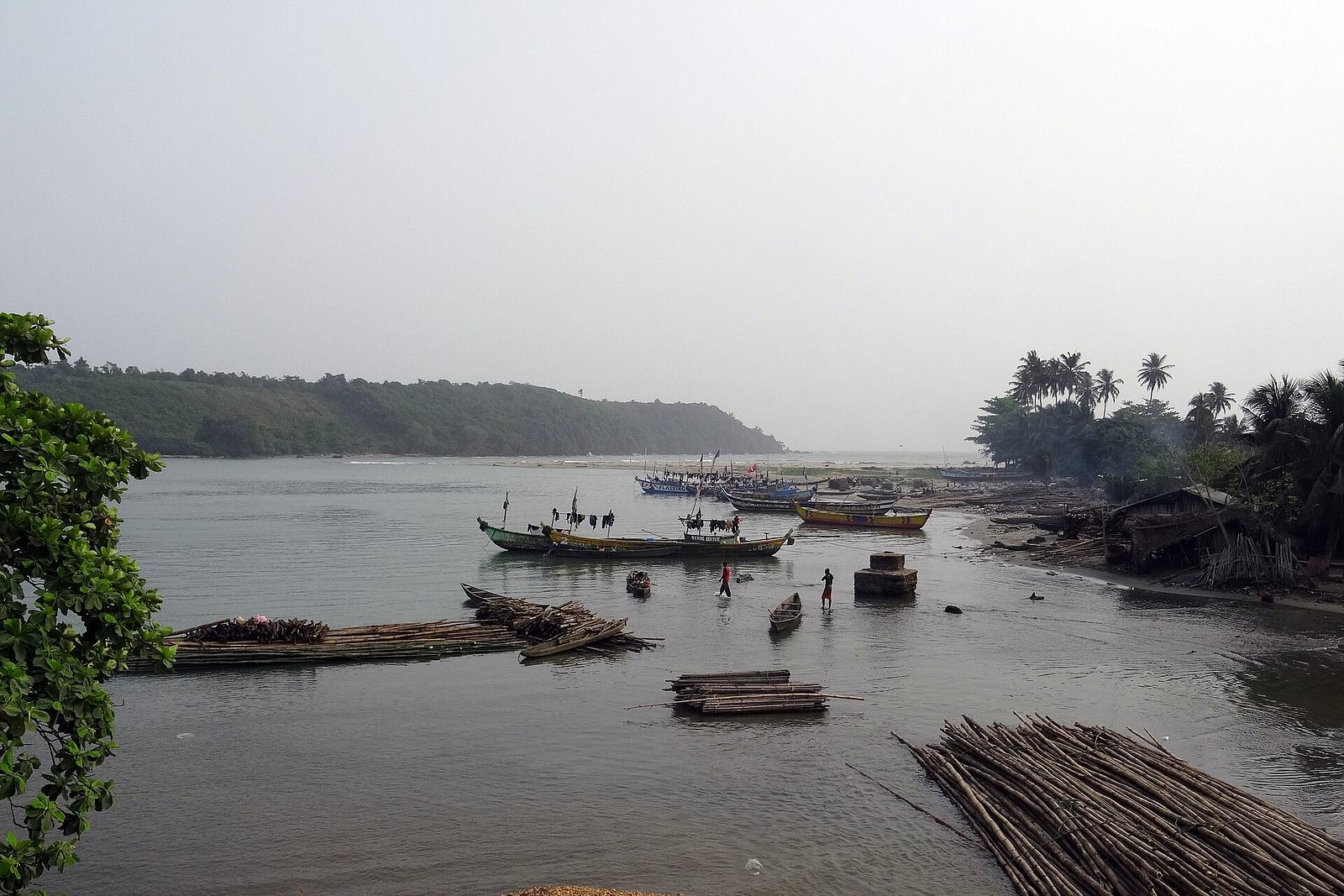 Fishing boats at River Ankobra, Ghana