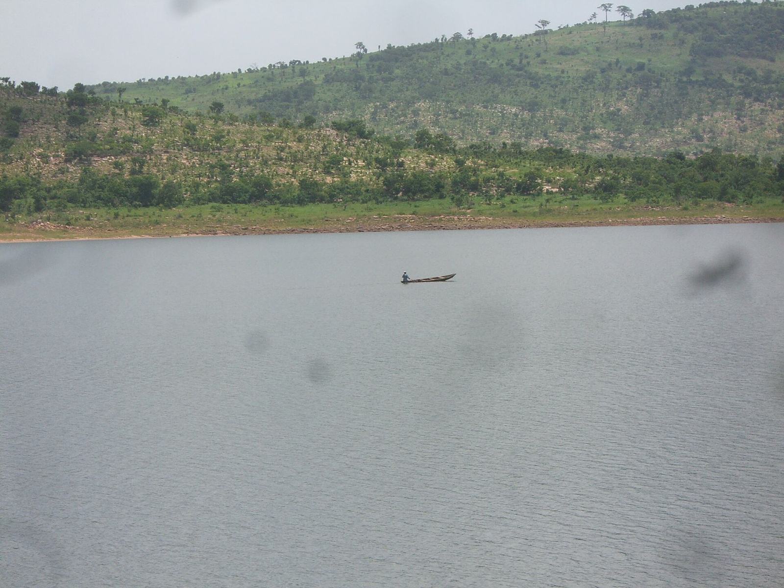 Rocky shoreline of Dodi Island on Lake Volta, Ghana