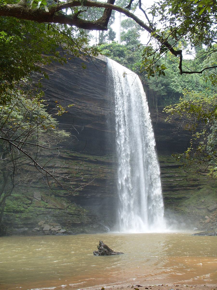 Water cascading down a rock face at Boti Falls near Koforidua