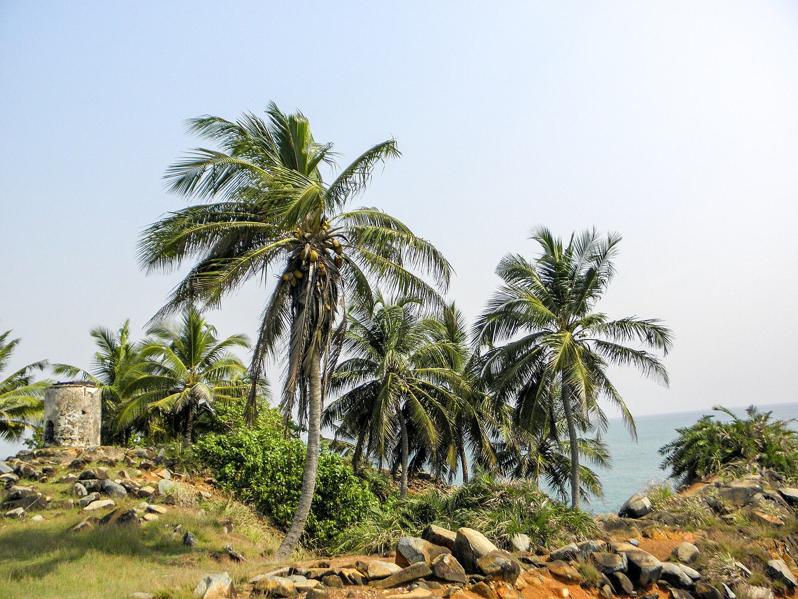 Ruined 1875 lighthouse structure at Cape Three Points, Ghana