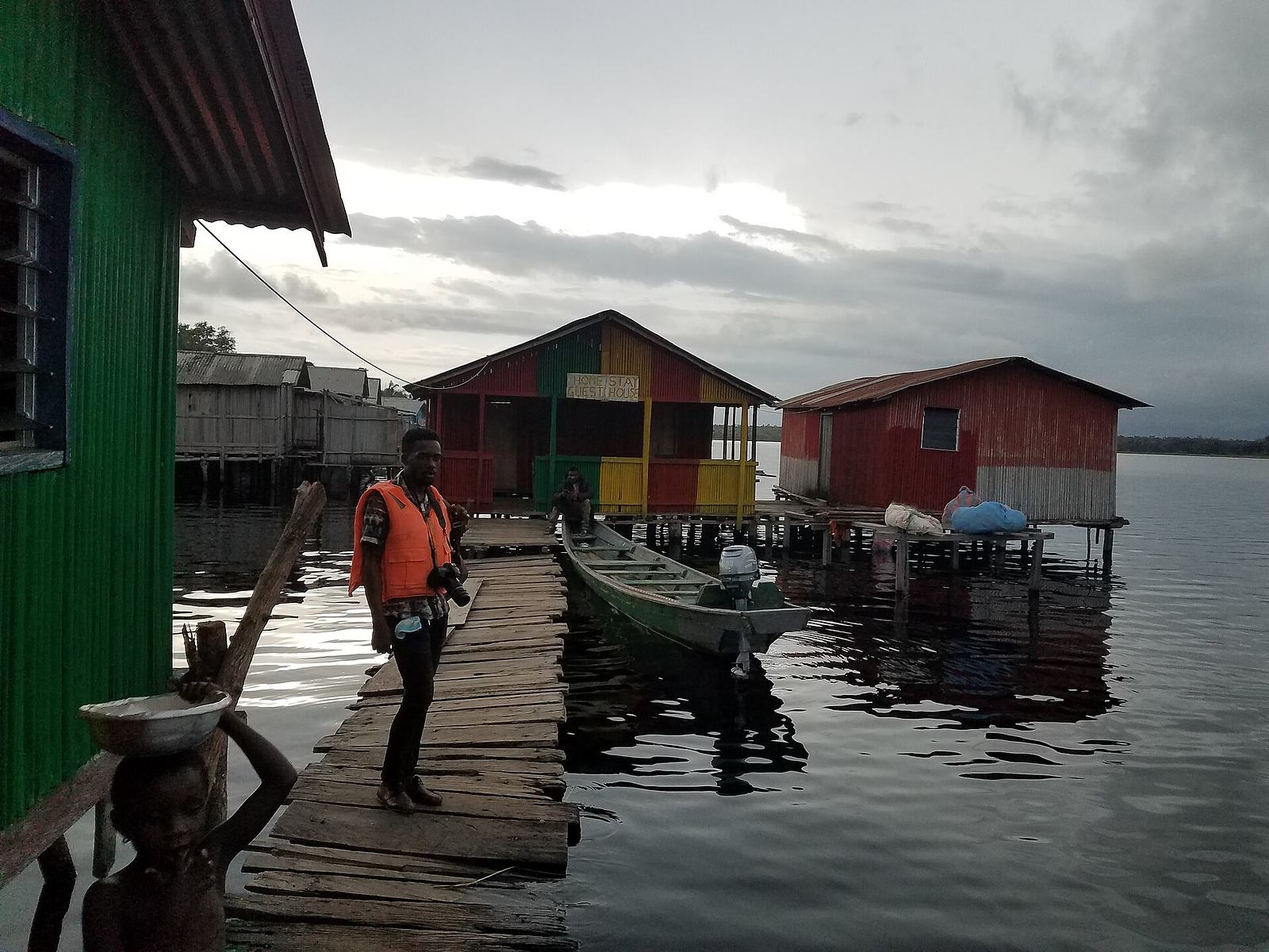 Stilt village of Nzulezo over the water in Ghana