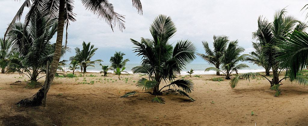 The beach outside our hut