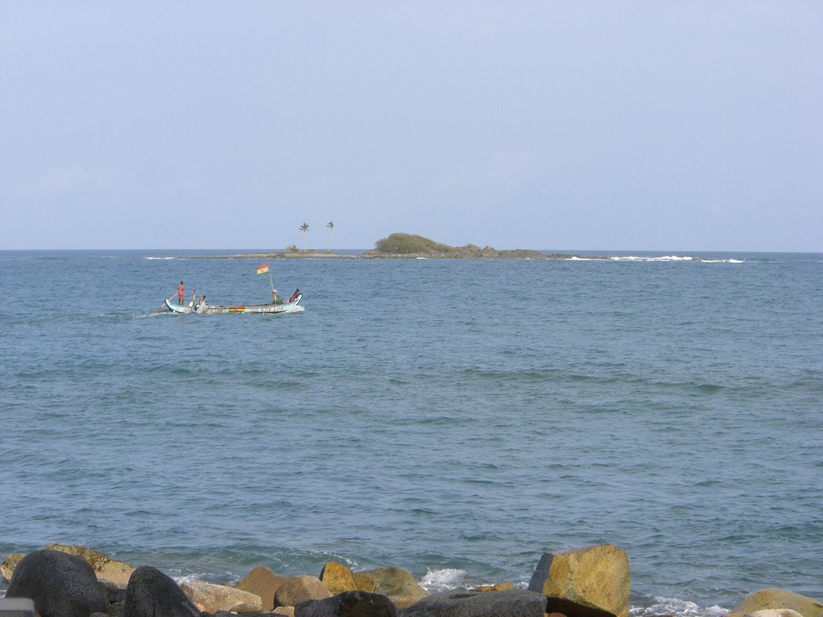 Golden sand beach at Busua in Ghana's Western Region.