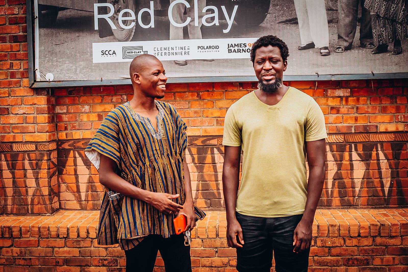 Mohammed Awal with Artist Ibrahim Mahama, Founder of Red Clay archive center