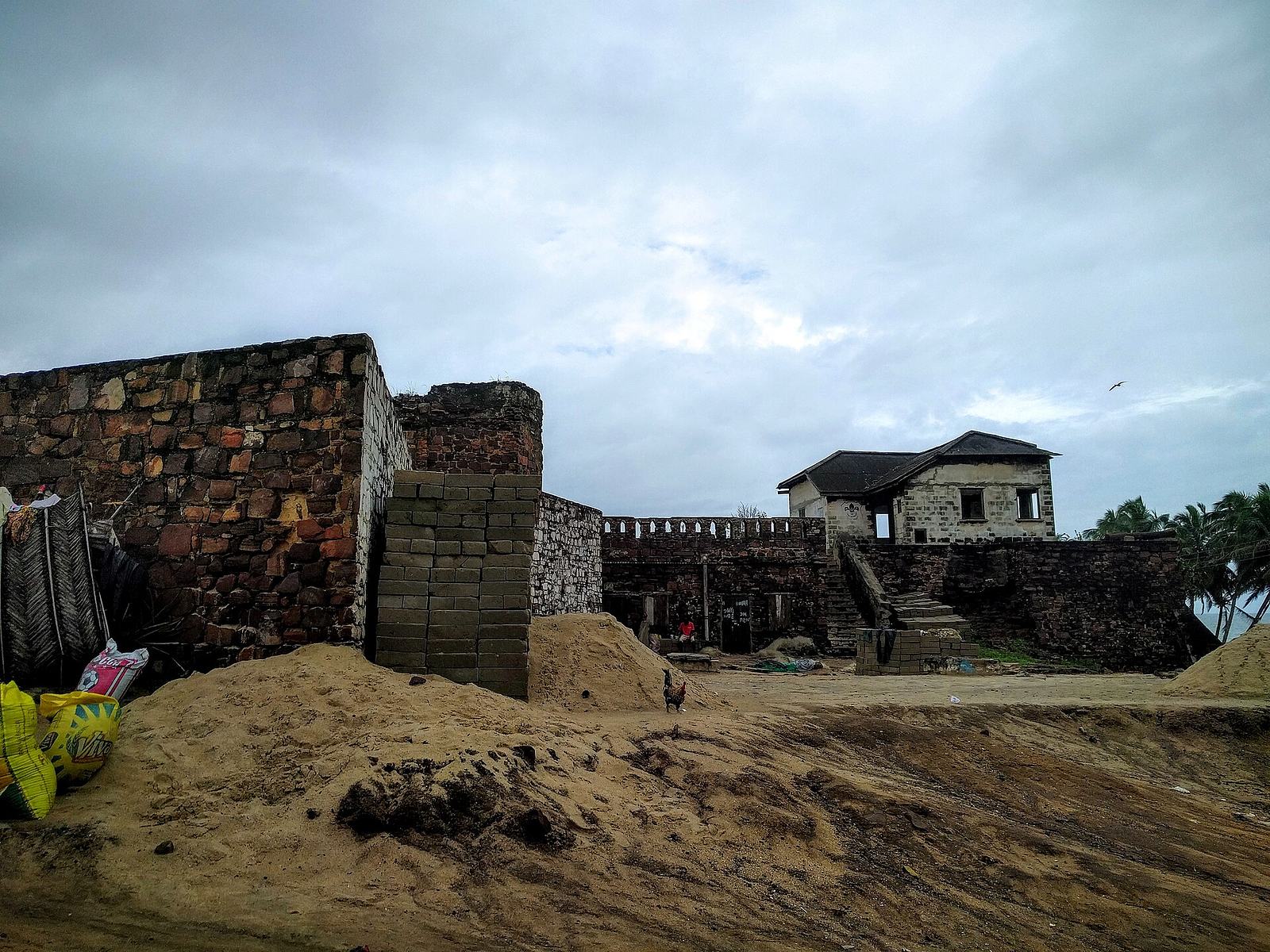 Stone ruins of Fort Komenda with surviving walls at British Komenda, Central Region, Ghana