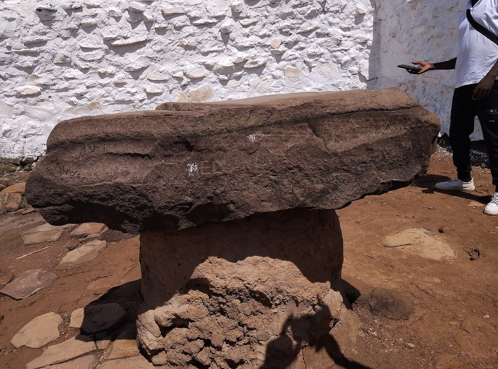 A large boulder at the edge of Larabanga village in the Savannah Region of Ghana.