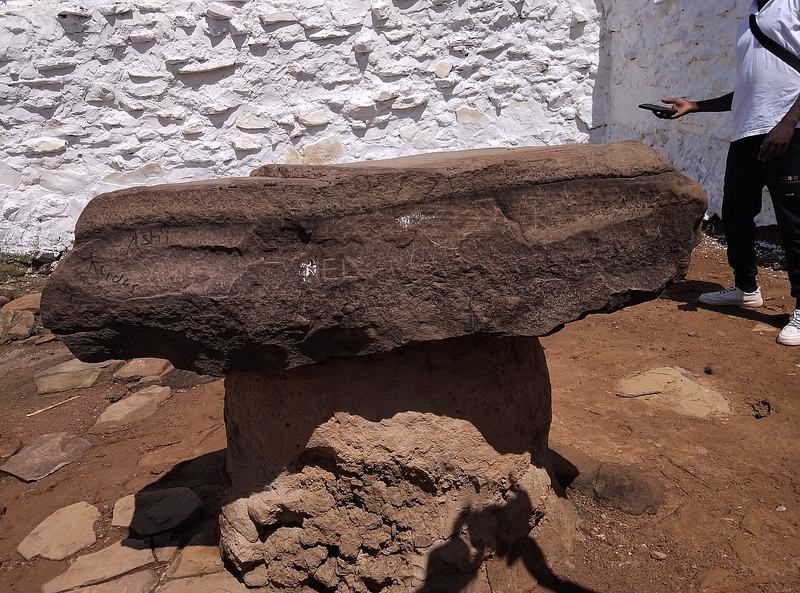 A large boulder at the edge of Larabanga village in the Savannah Region of Ghana.
