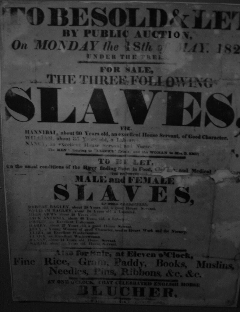 Slave advert, Cape Coast Castle museum