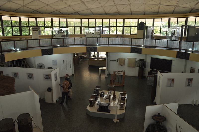 Interior of the National Museum of Ghana showing the ground floor seen from the first floor