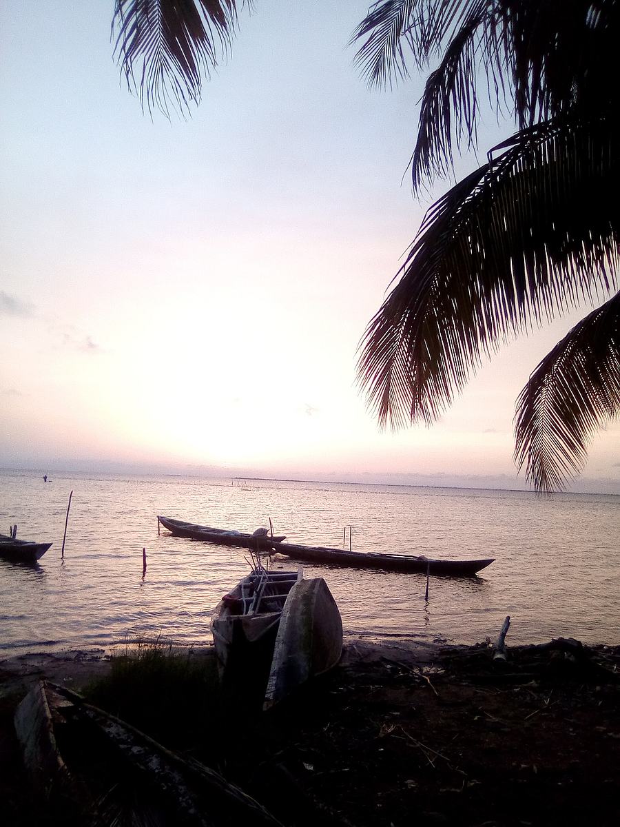 A view of the Keta Lagoon at Sunset