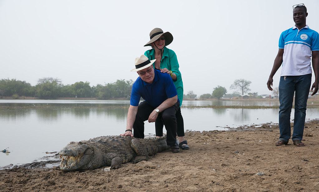 Ambassador Jackson at Paga Crocodile Pond