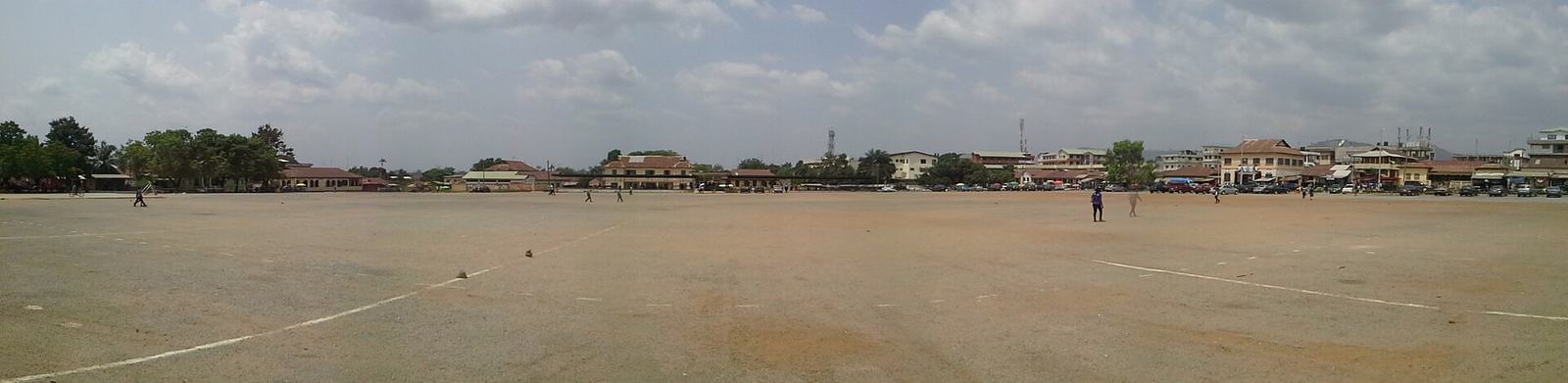 Wide view of Jackson Park in Koforidua, Ghana