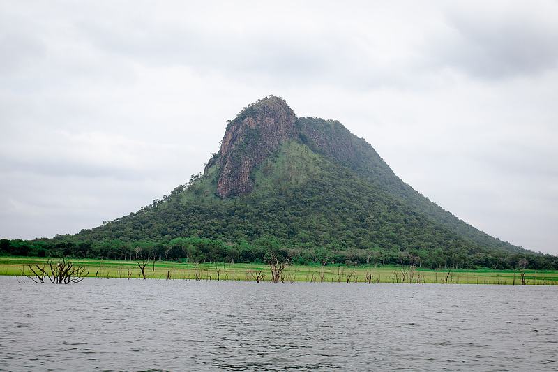 View of a mountain at Wechiau Hippopotamus Sanctuary in the upperwest region of Ghana
