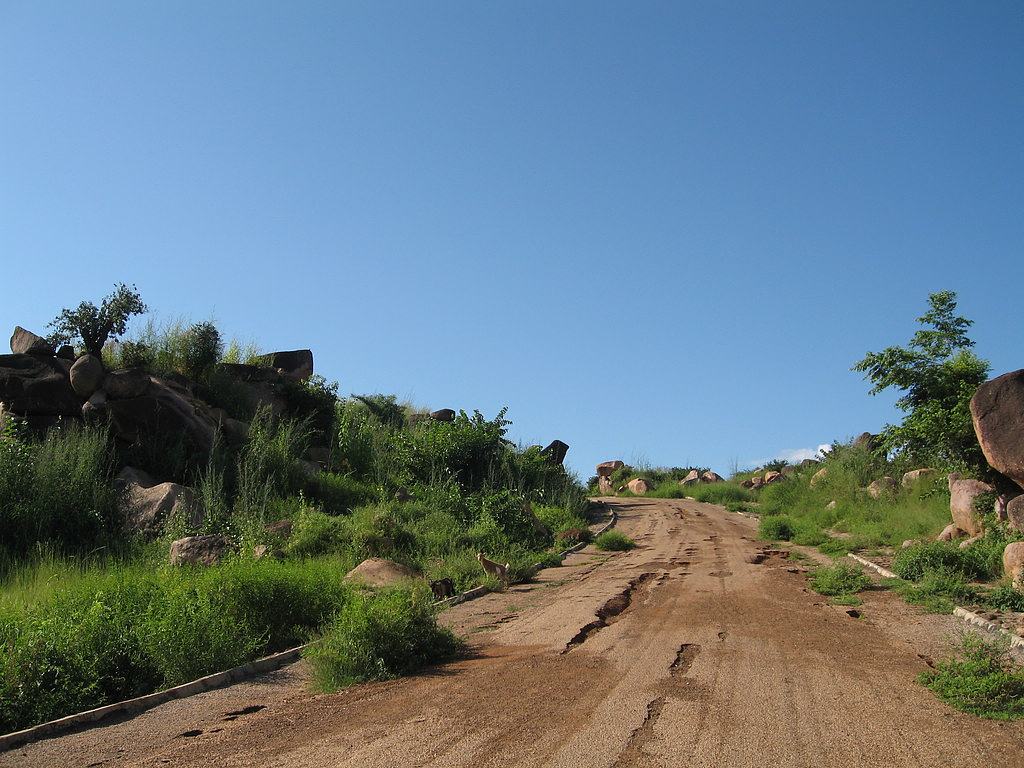 Going to Tongo hills via an old tarmac road