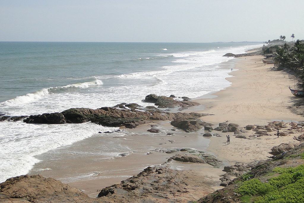 View over Seashore with Elmina in Far Distance - Cape Coast Castle - Cape Coast - Ghana