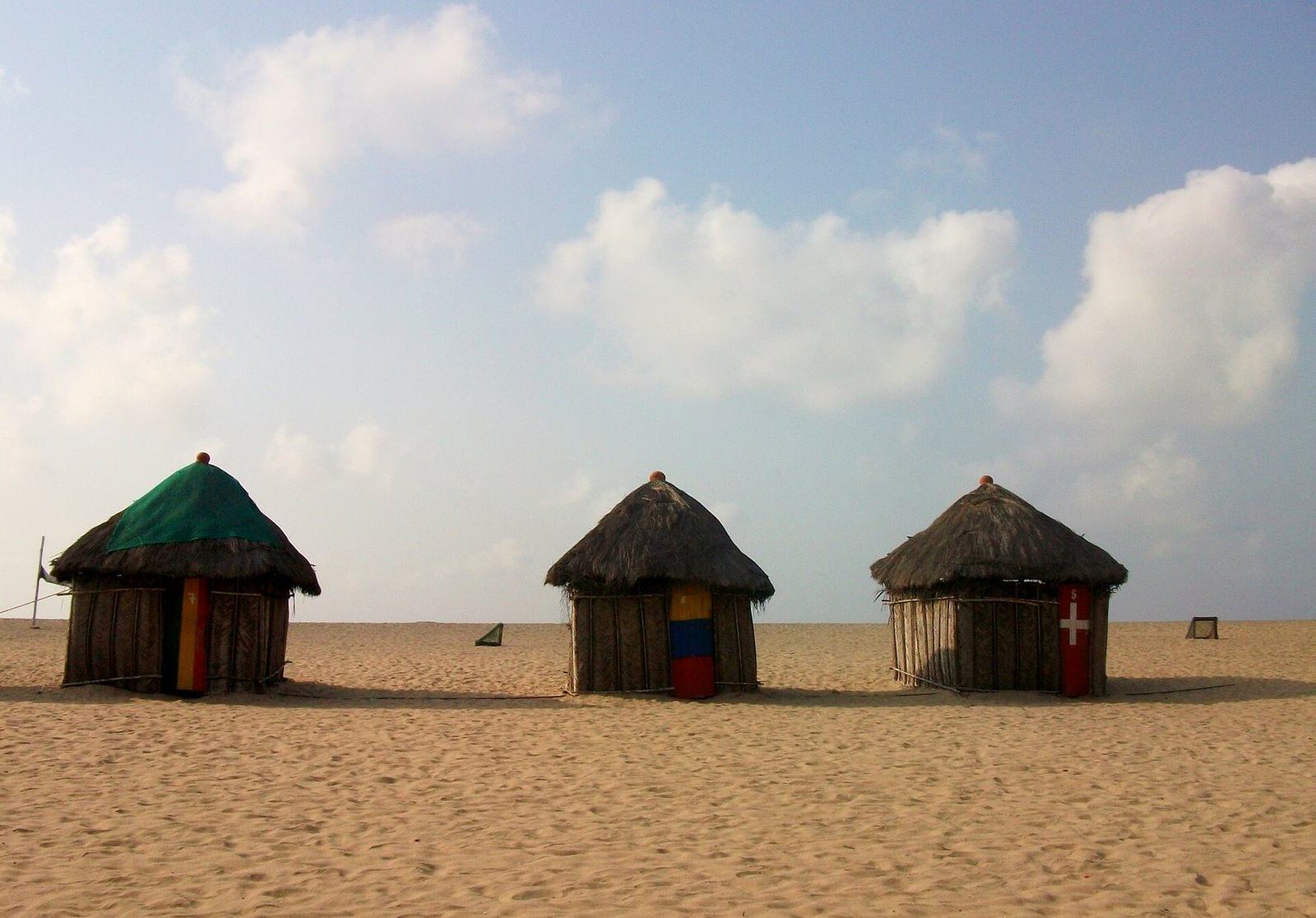 Huts on a beach, Ada