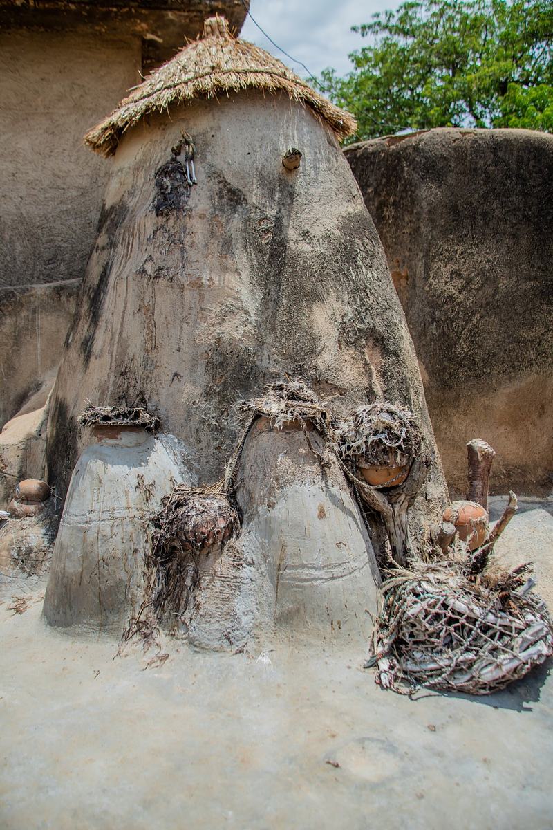 Traditional shrine structure at Tongo Hills Chief Palace, Upper East Region, Ghana