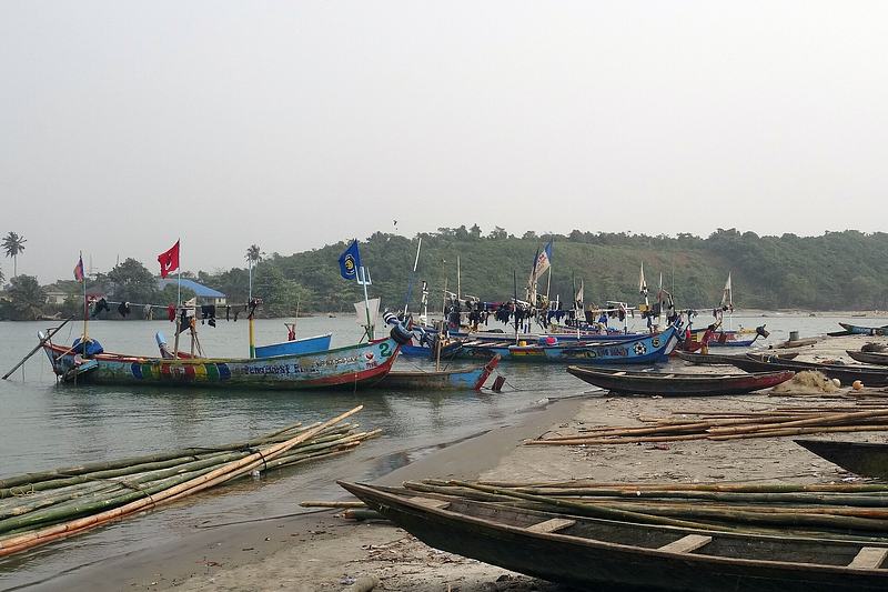 Fishing boats at Ankobra River, Ghana